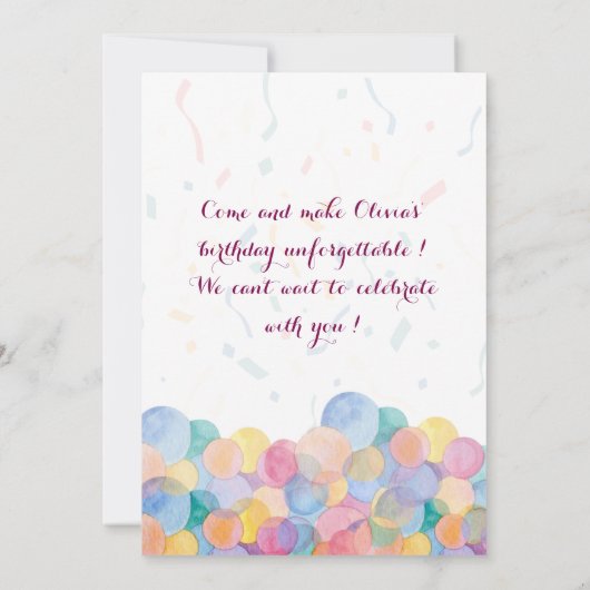 Invitation Anniversaire (Dos)