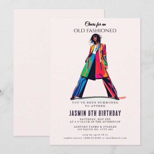 Invitation Anniversaire" (Devant / Derrière)