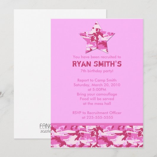 Invitation Anniversaire (Devant / Derrière)