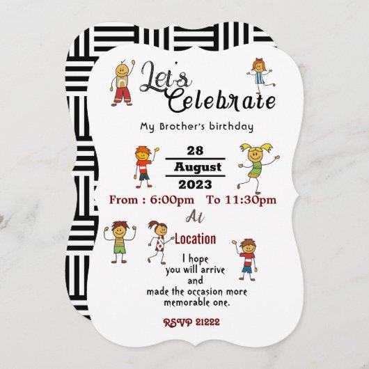 Invitation Anniversaire (Devant / Derrière)