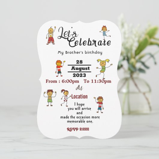 Invitation Anniversaire (Debout devant)