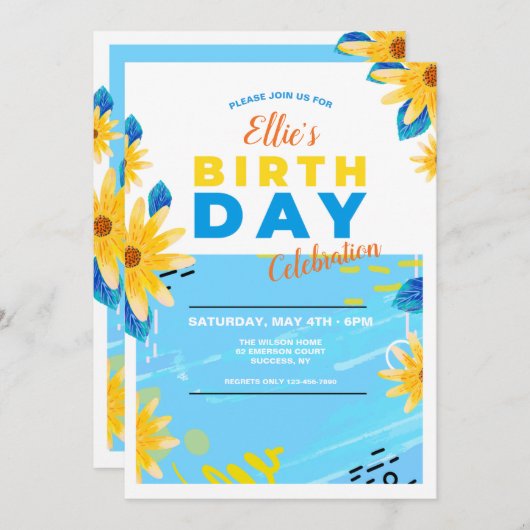 Invitation Anniversaire (Devant / Derrière)