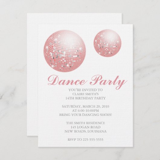 Invitation Anniversaire (Devant / Derrière)