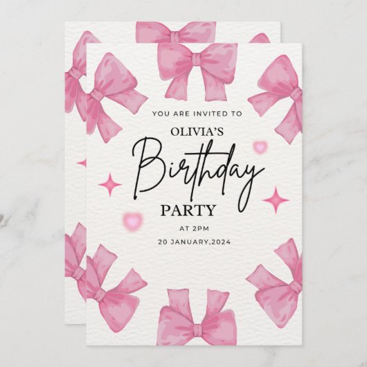 Invitation Anniversaire (Devant / Derrière)