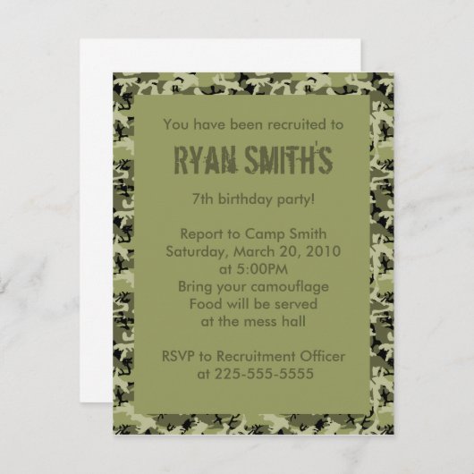 Invitation Anniversaire (Devant / Derrière)