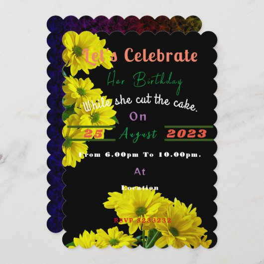 Invitation Anniversaire (Devant / Derrière)