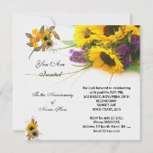 Invitation Anniversaire 00 Tournesols Fleurs (Dos)