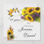Invitation Anniversaire 00 Tournesols Fleurs (Devant)
