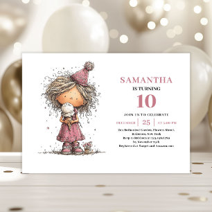 Invitation anniversaire 10 ans fillette fantaisist