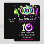 Invitation anniversaire 10 ans GLOW Lights Age 10 (Devant / Derrière)