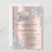 Invitation Anniversaire 10 ans Gouttes de Paillett (Devant)