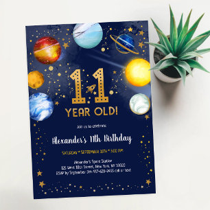 Invitation Anniversaire 11 ans Astronaute Espace Planète Gala