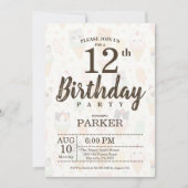 Invitation anniversaire 12 ans de fête avec glace (Devant)