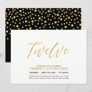 Invitation anniversaire 12 ans écriture moderne si