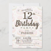 Invitation anniversaire 12 ans Editable Cute Donut (Devant)