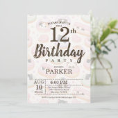 Invitation anniversaire 12 ans Editable Cute Donut (Debout devant)