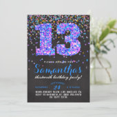 Invitation anniversaire 13 ans confettis (Debout devant)