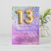 Invitation anniversaire 13 ans confettis (Debout devant)
