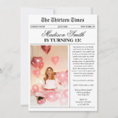 Invitation anniversaire 13 ans photo de journal mo (Devant)