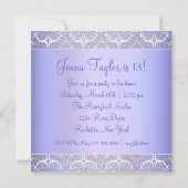 Invitation anniversaire 13 ans violet Invitation a (Dos)
