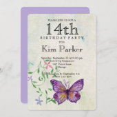 Invitation Anniversaire 14 ans (Devant / Derrière)