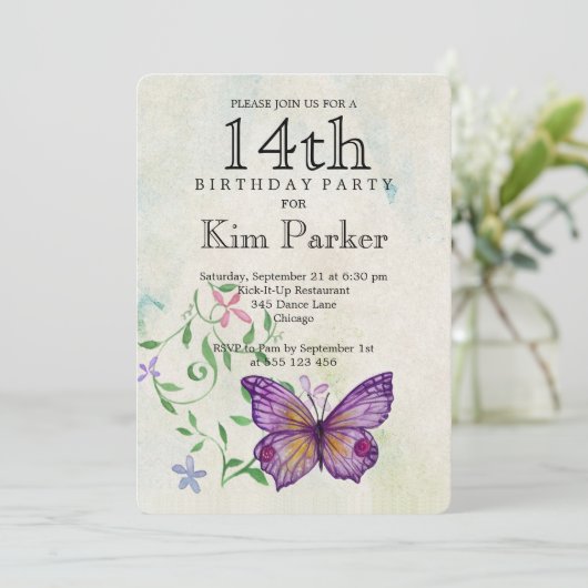 Invitation Anniversaire 14 ans (Debout devant)