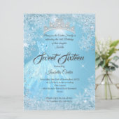 Invitation Anniversaire 16 ans Cendrillon Flocon de neige ble (Debout devant)