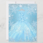 Invitation Anniversaire 16 ans Cendrillon Flocon de neige ble (Dos)