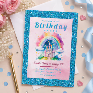 Invitation Anniversaire 16 Ans Château Arc-en-Ciel