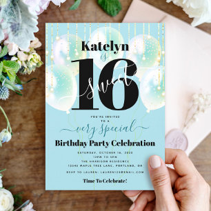 Invitation Anniversaire 16 Ans Fille Glamour Ballo
