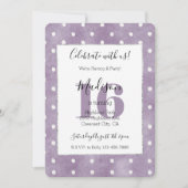 Invitation Anniversaire 16 Ans Fille Rose Blanc Points (Devant)