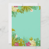 Invitation Anniversaire 16 ans Flamant Luau Palmier Plage (Dos)