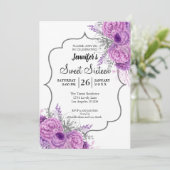 Invitation anniversaire 16 ans Fleur violette Pail (Debout devant)