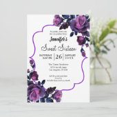 Invitation anniversaire 16 ans Fleur violette Pail (Debout devant)