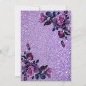 Invitation anniversaire 16 ans Fleur violette Pail (Dos)
