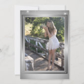 Invitation Anniversaire 16 ans Mascarade d'Argent Photo (Dos)