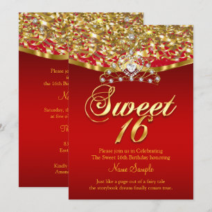 Invitation Anniversaire 16 ans Sweet Sixteen Fête d'anniversa