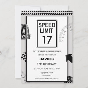 Invitation Anniversaire 17 ans de Speed Limit Boy