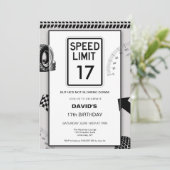 Invitation Anniversaire 17 ans de Speed Limit Boy (Debout devant)