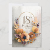Invitation anniversaire 18 ans Fleur Orange (Devant)