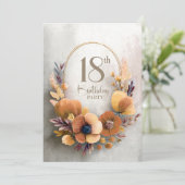 Invitation anniversaire 18 ans Fleur Orange (Debout devant)