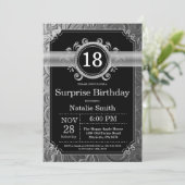 Invitation Anniversaire 18 ans surprise noir et paillettes ar (Debout devant)