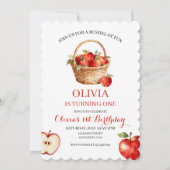 Invitation Anniversaire 1 an Apple Bushel of Fun (Devant)