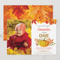 Anniversaire 1 an automne citrouille paillettes or