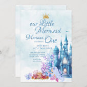 Invitation Anniversaire 1 an de sirène sous le château de la  (Devant / Derrière)