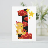 Invitation anniversaire 1 an dragon  (Debout devant)