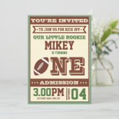 Invitation anniversaire 1 an football vintage (Debout devant)
