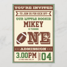 Invitation anniversaire 1 an football vintage