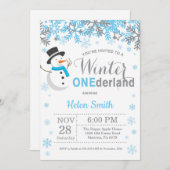 Invitation Anniversaire 1 an garçon hiver Onederland (Devant / Derrière)
