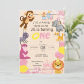 Invitation Anniversaire 1 an Rose (Debout devant)